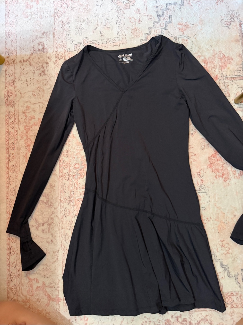 Jack Smith Black Long-Sleeve V-Neck Dress